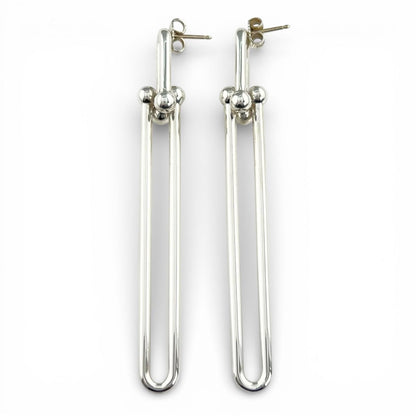 Tiffany & Co Double Long Link Earrings Silver