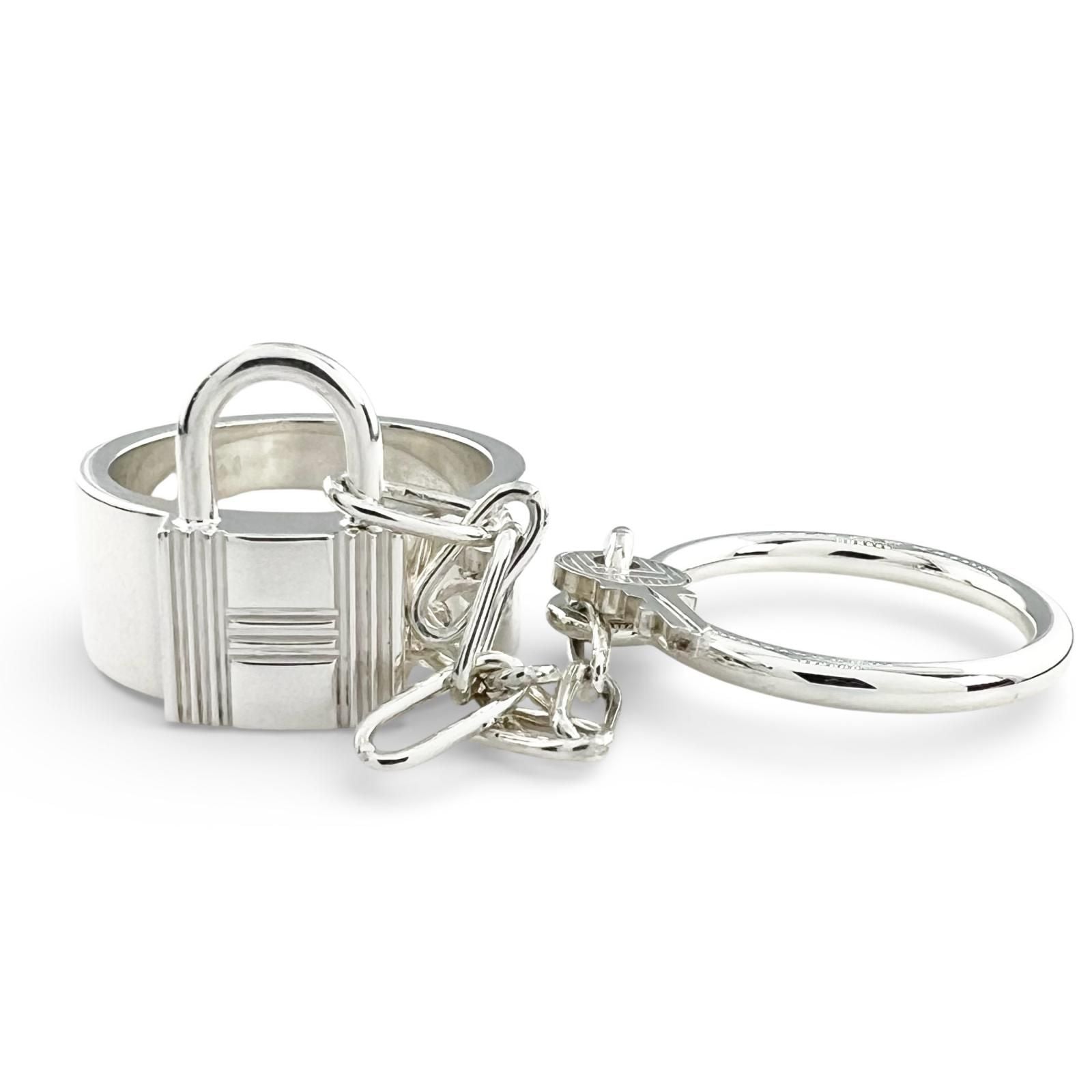 Hermes Alpha Kelly Double Ring Silver 51 to Japanese Rhinoceros