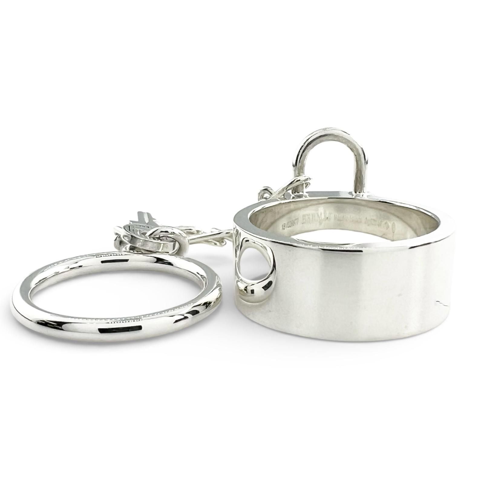 Hermes Alpha Kelly Double Ring Silver 51 to Japanese Rhinoceros — view 3