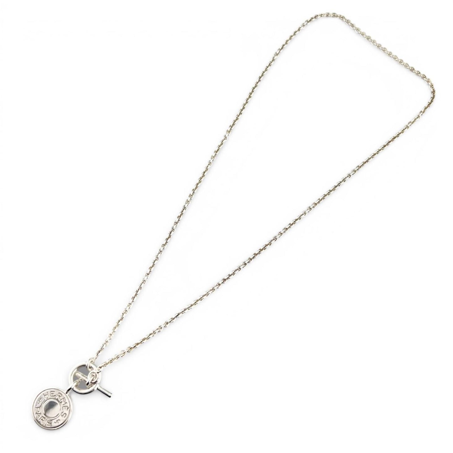 Hermes Amulet Series Exlibris Pendant Necklace 40 cm Silver