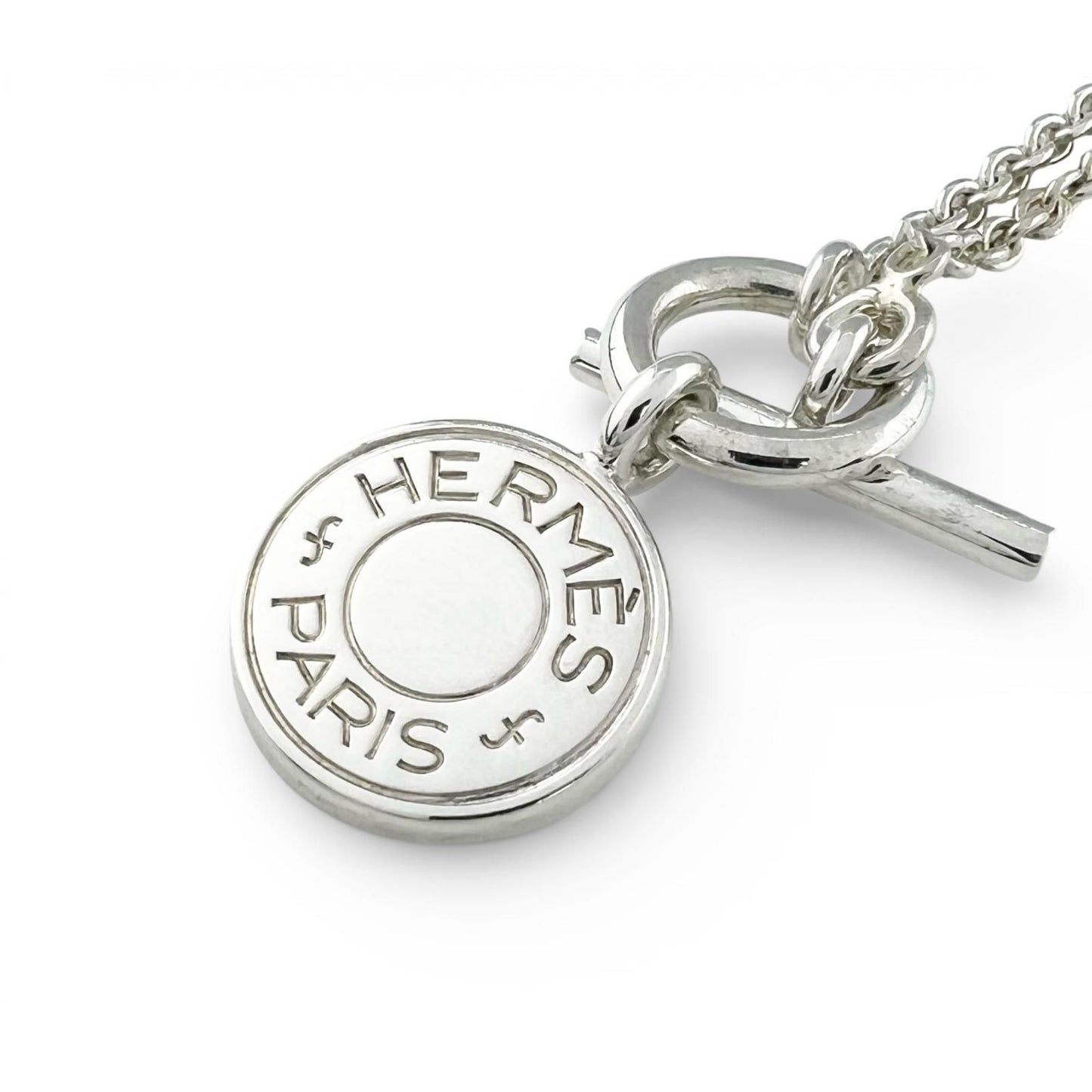Hermes Amulet Series Exlibris Pendant Necklace 40 cm Silver — view 3