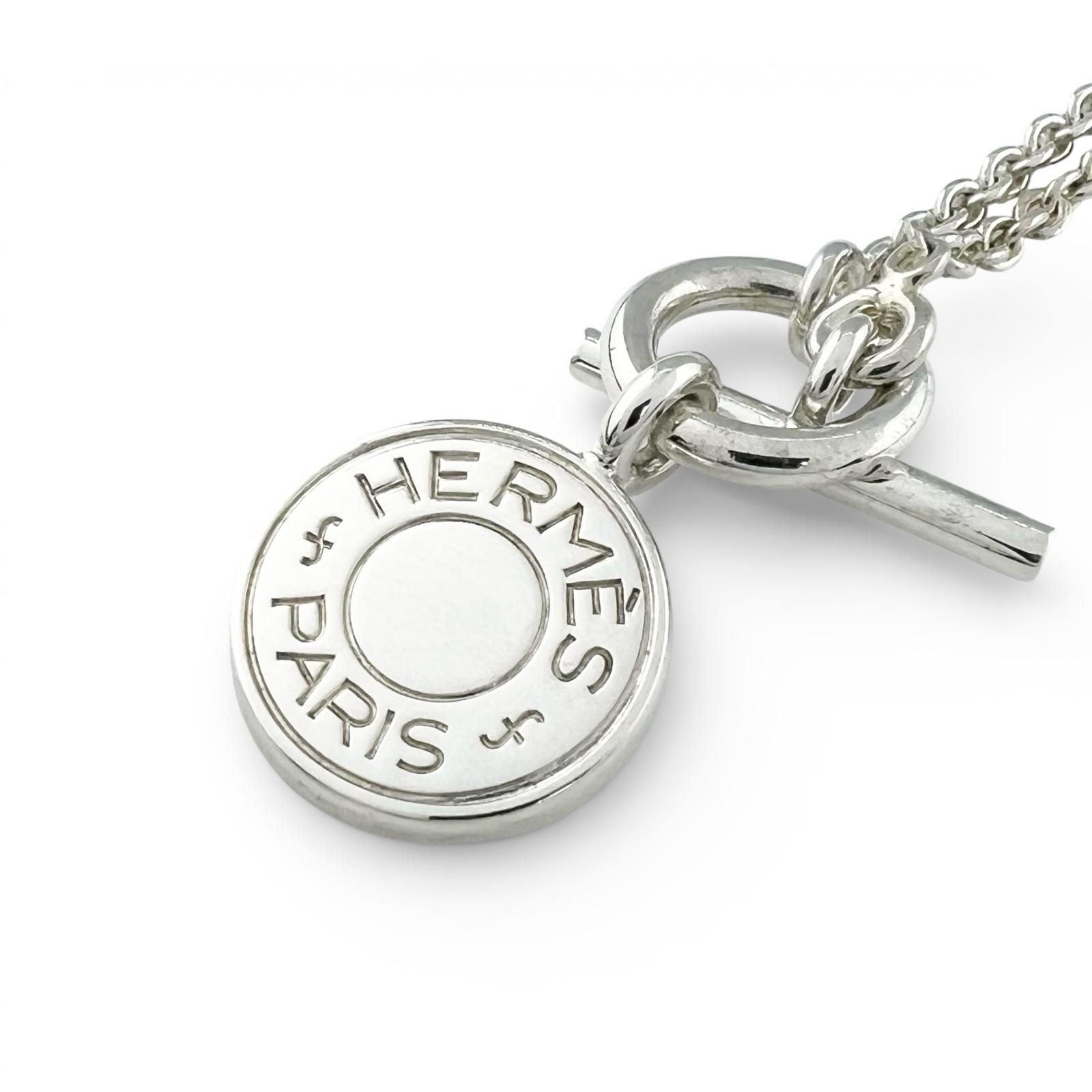 Hermes Amulet Series Exlibris Pendant Necklace 40 cm Silver — view 3