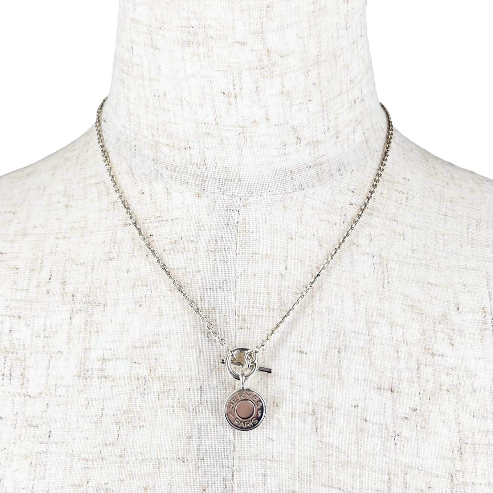 Hermes Amulet Series Exlibris Pendant Necklace 40 cm Silver — view 2