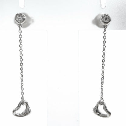 Tiffany & Co by the Yard Diamond Open Heart Drop Earrings Silver