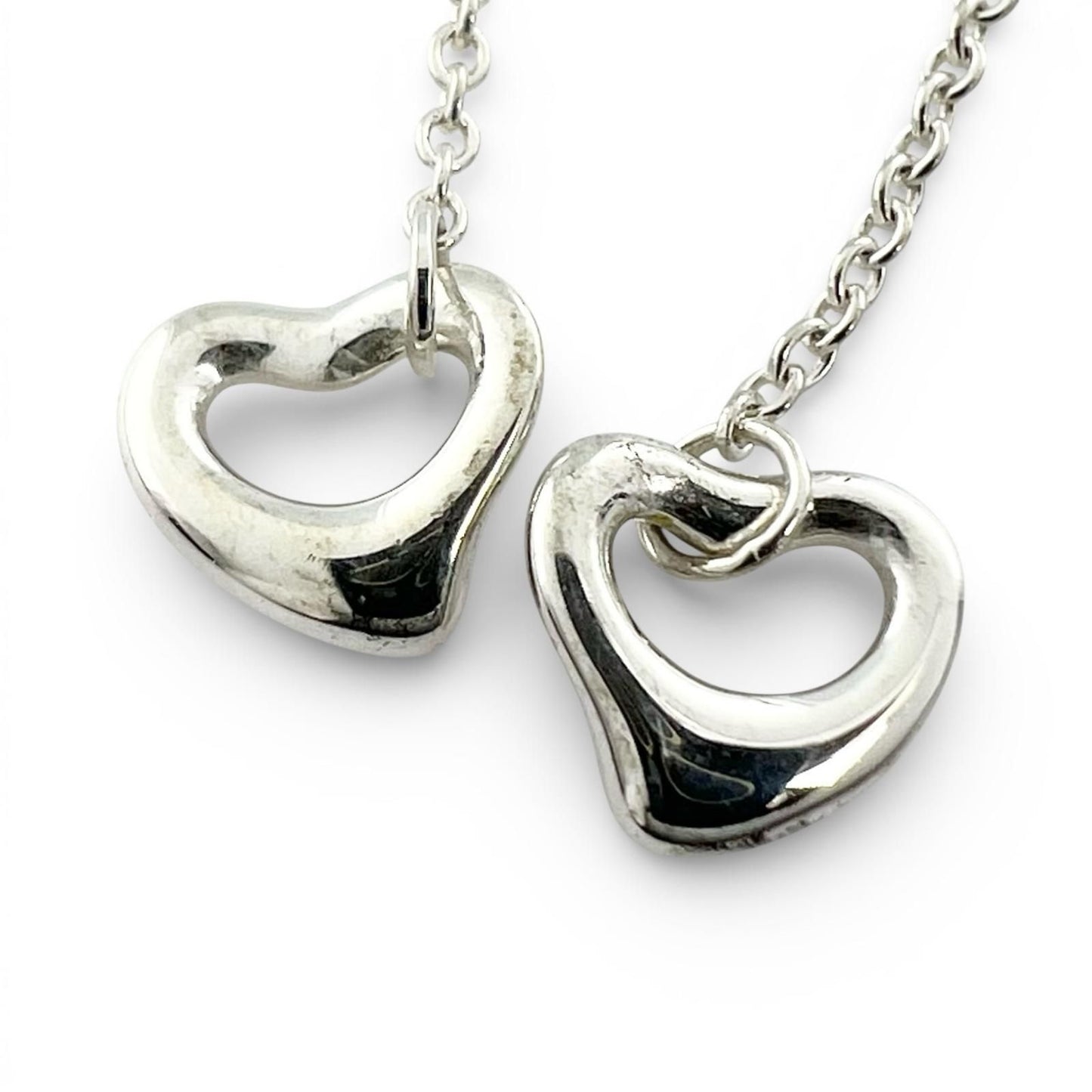 Tiffany & Co by the Yard Diamond Open Heart Drop Earrings Silver — view 8