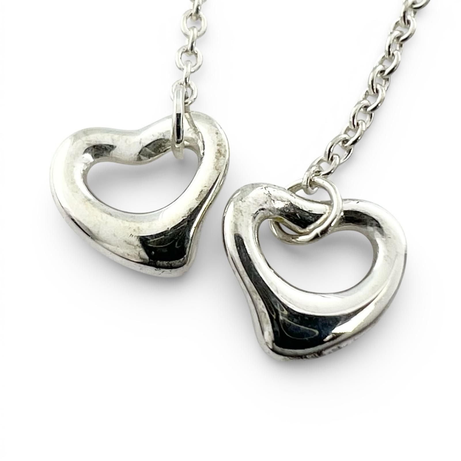 Tiffany & Co by the Yard Diamond Open Heart Drop Earrings Silver — view 8