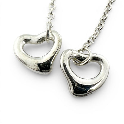 Tiffany & Co by the Yard Diamond Open Heart Drop Earrings Silver — view 8