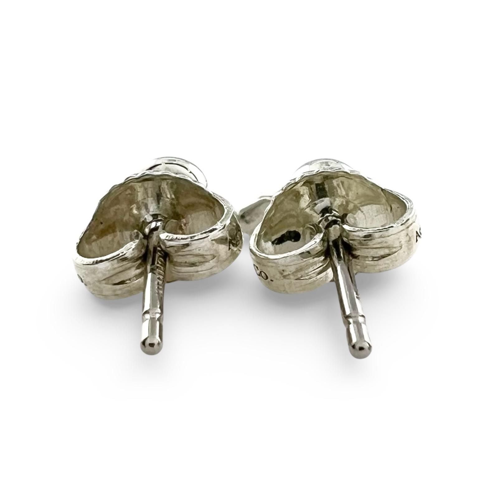 Tiffany & Co by the Yard Diamond Open Heart Drop Earrings Silver — view 6