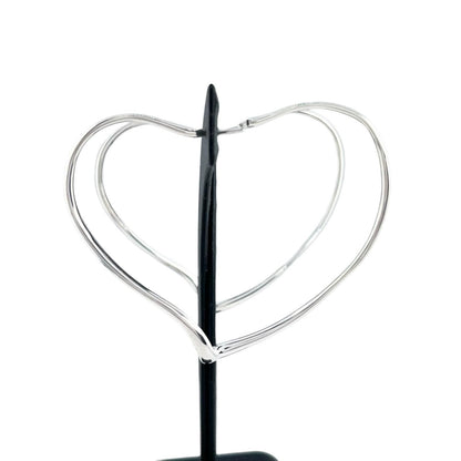 Tiffany & Co Elsa Peretti Open Heart Hoop Earrings Large Silver — view 3