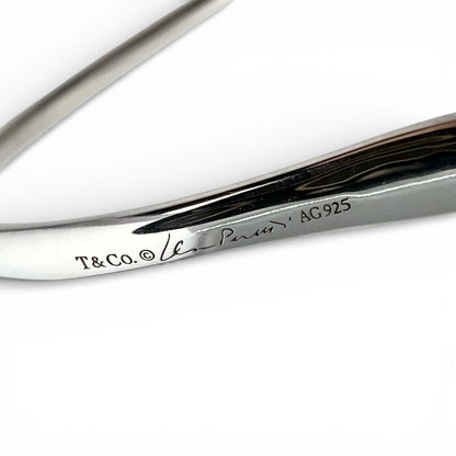 Tiffany & Co Elsa Peretti Open Heart Hoop Earrings Large Silver — view 6