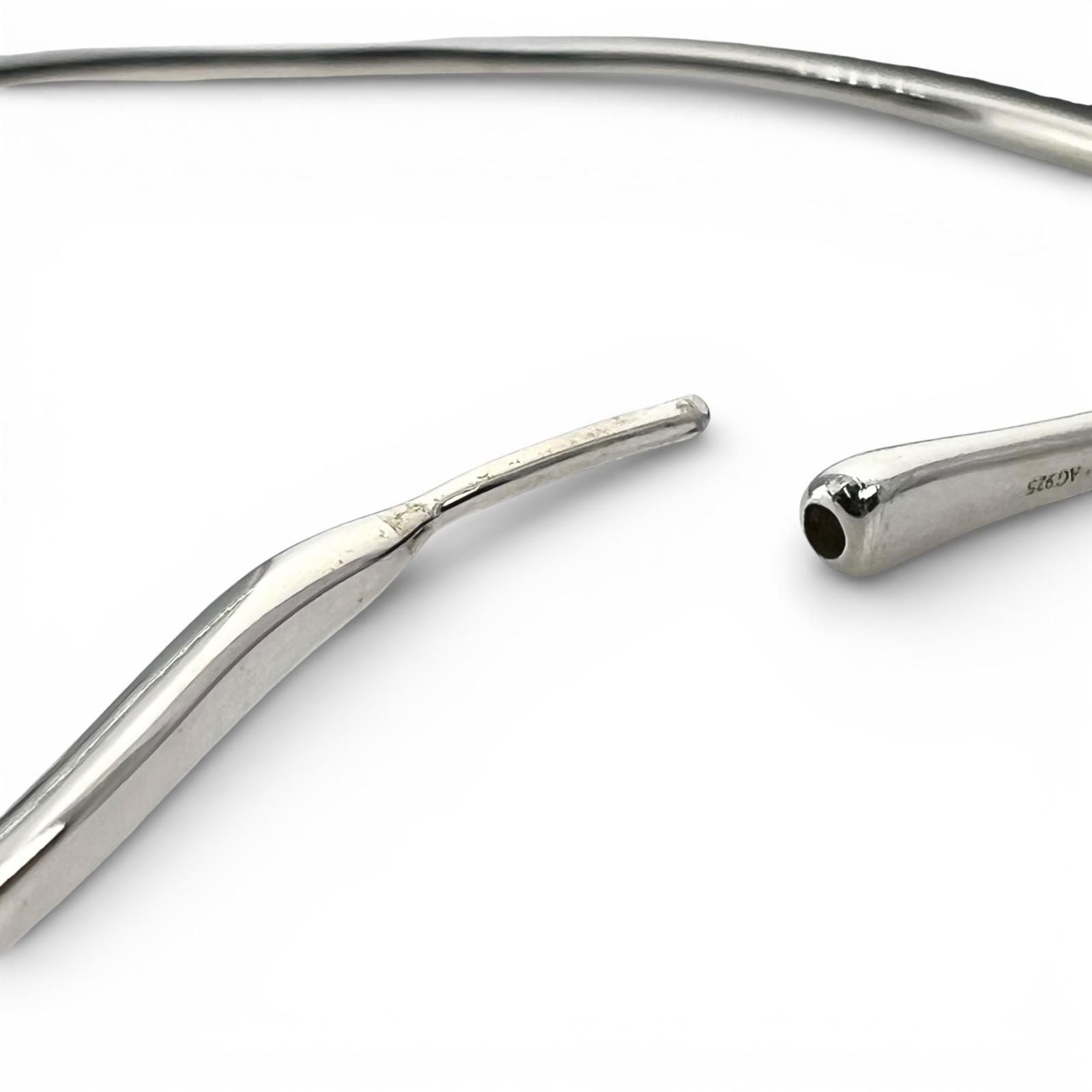 Tiffany & Co Elsa Peretti Open Heart Hoop Earrings Large Silver — view 5