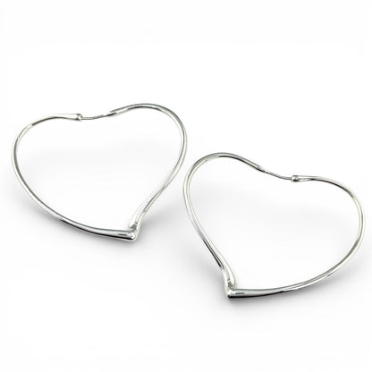 Tiffany & Co Elsa Peretti Open Heart Hoop Earrings Silver