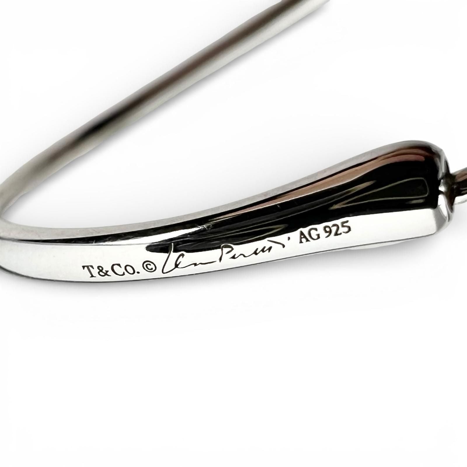 Tiffany & Co Elsa Peretti Open Heart Hoop Earrings Silver — view 6