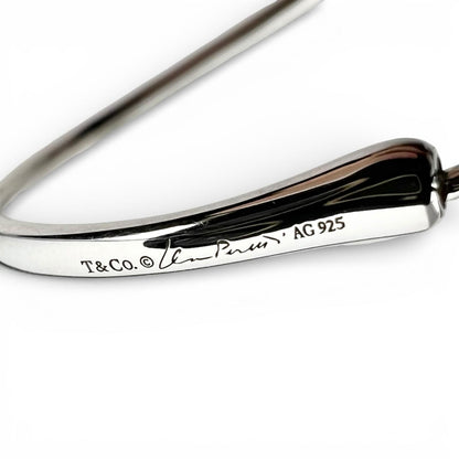 Tiffany & Co Elsa Peretti Open Heart Hoop Earrings Silver — view 6