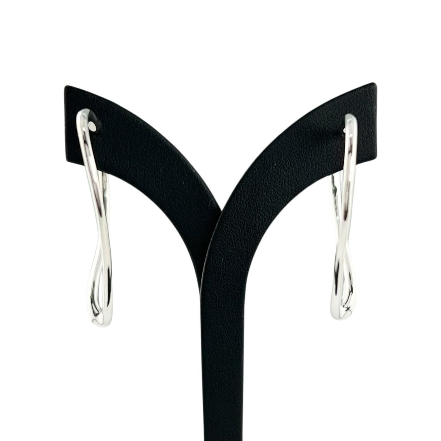 Tiffany & Co Elsa Peretti Open Heart Hoop Earrings Silver — view 4