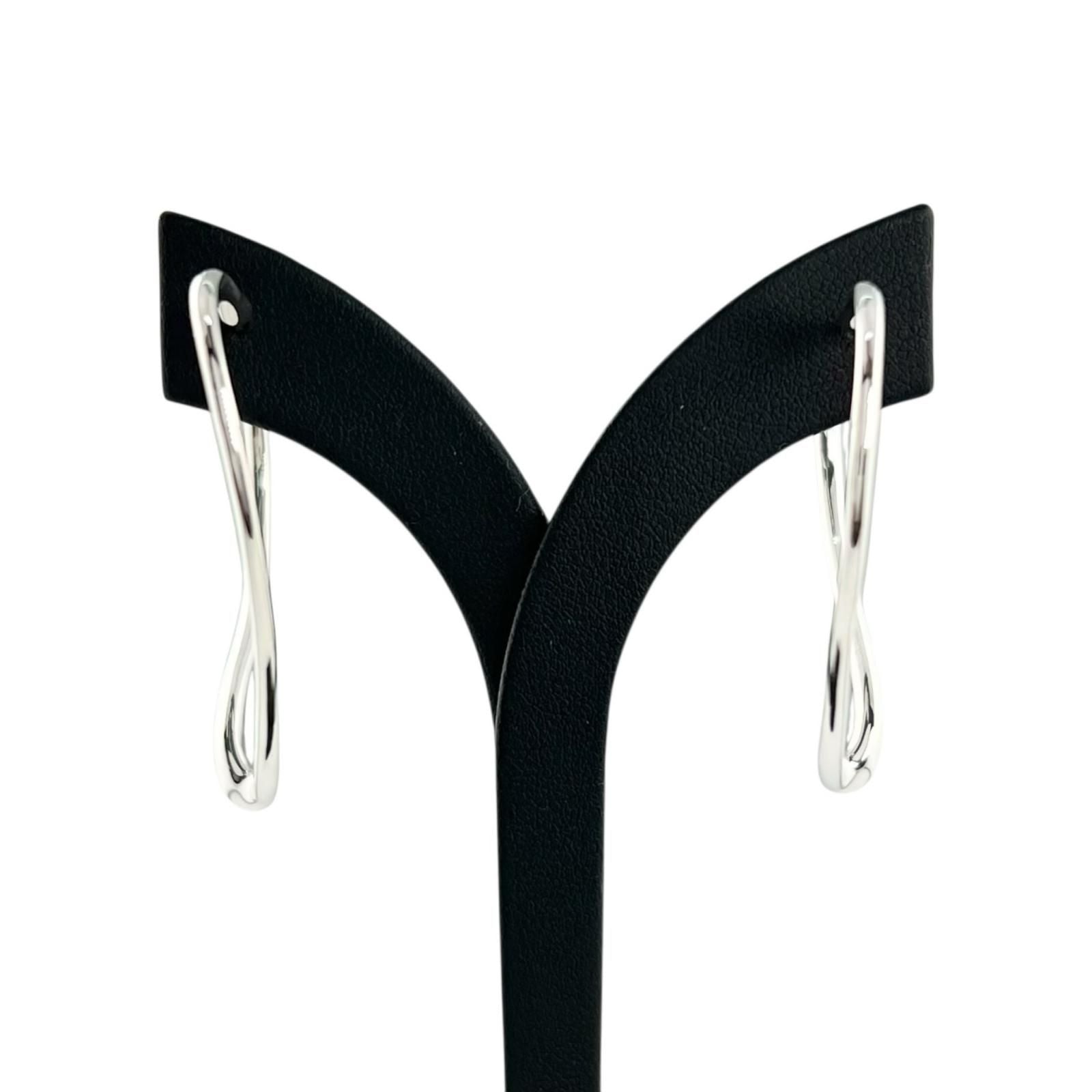 Tiffany & Co Elsa Peretti Open Heart Hoop Earrings Silver — view 4