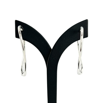 Tiffany & Co Elsa Peretti Open Heart Hoop Earrings Silver — view 4