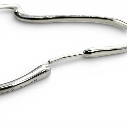 Tiffany & Co Elsa Peretti Open Heart Hoop Earrings Silver — view 5