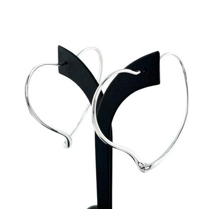 Tiffany & Co Elsa Peretti Open Heart Hoop Earrings Silver — view 3