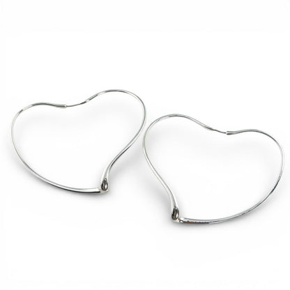 Tiffany & Co Elsa Peretti Open Heart Hoop Earrings Silver