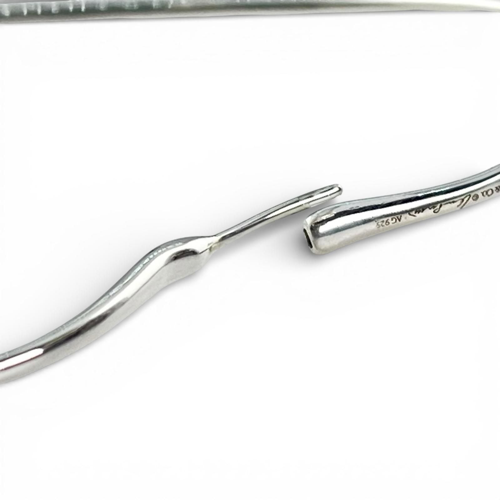 Tiffany & Co Elsa Peretti Open Heart Hoop Earrings Silver — view 7