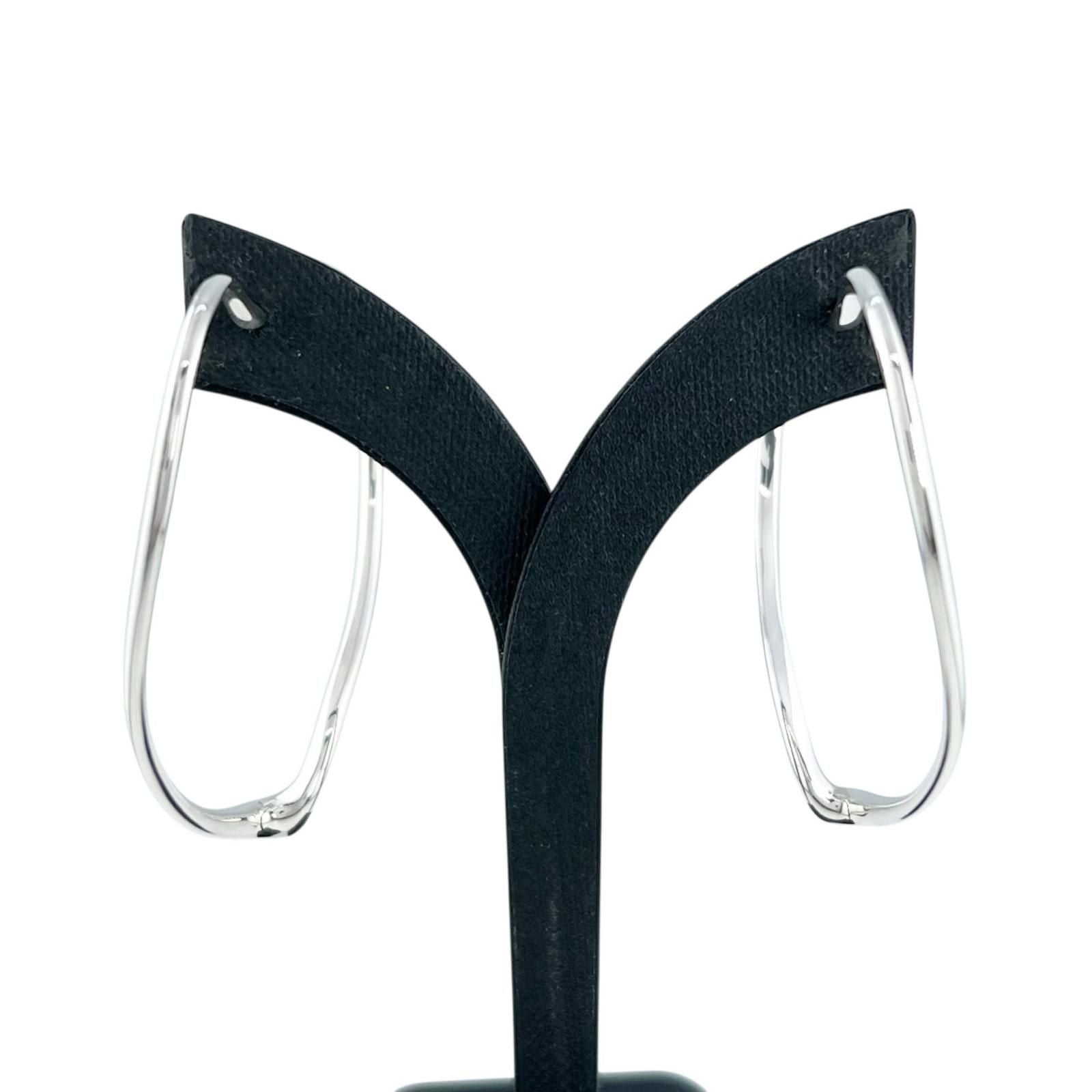 Tiffany & Co Elsa Peretti Open Heart Hoop Earrings Silver — view 5