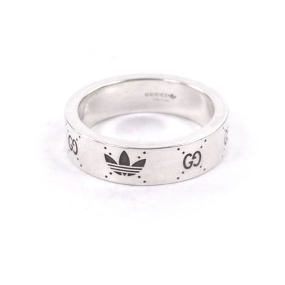 Gucci Adidas GG Logo Trefoil Ring Silver