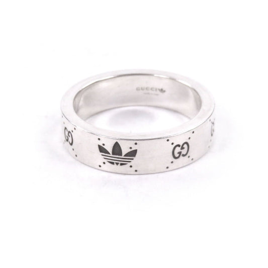 Gucci Adidas GG Logo Trefoil Ring Silver