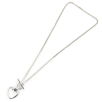 Hermes Cour de Forge Heart Necklace Pendant Silver