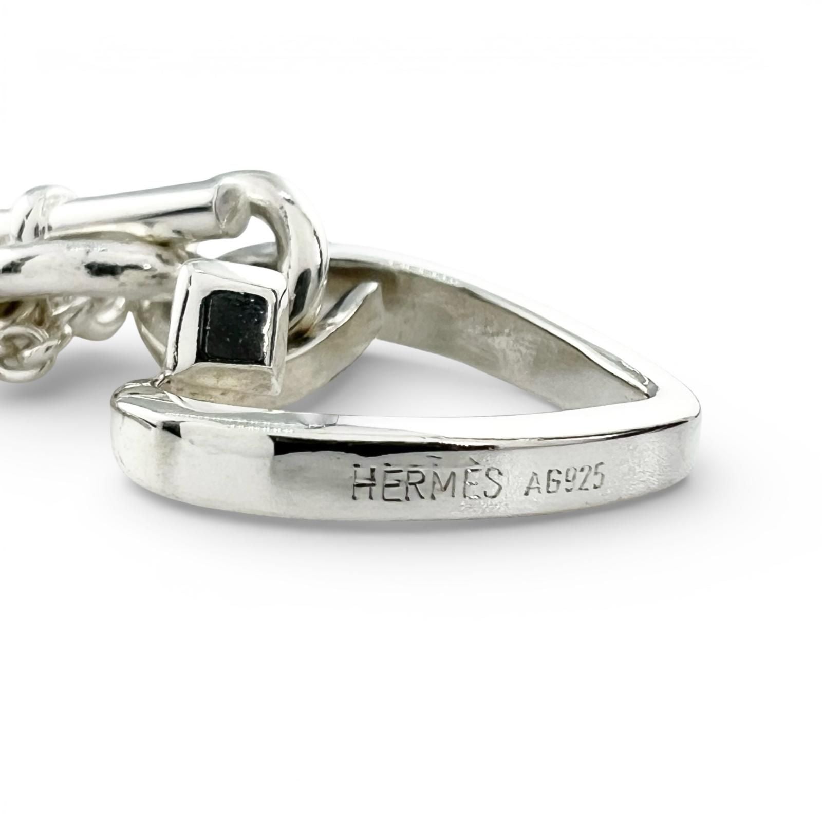 Hermes Cour de Forge Heart Necklace Pendant Silver — view 7