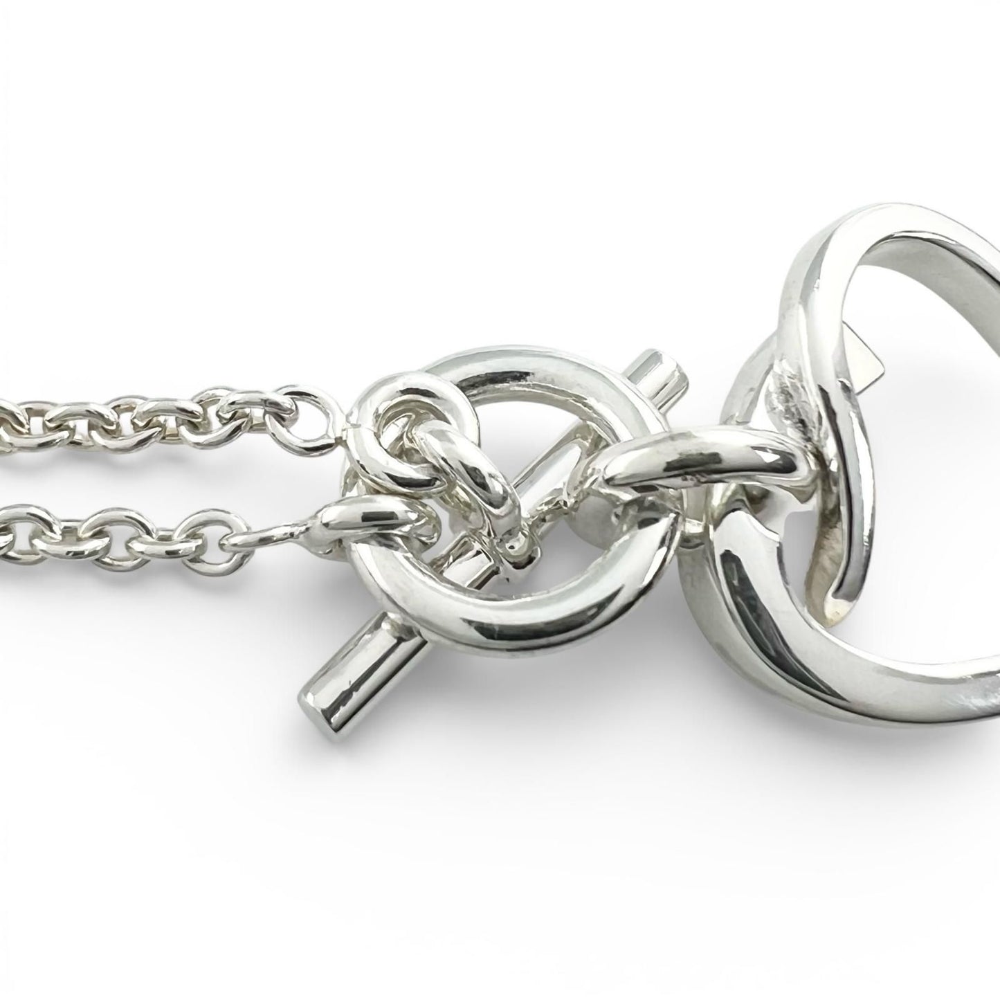 Hermes Cour de Forge Heart Necklace Pendant Silver — view 6