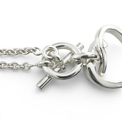 Hermes Cour de Forge Heart Necklace Pendant Silver — view 6