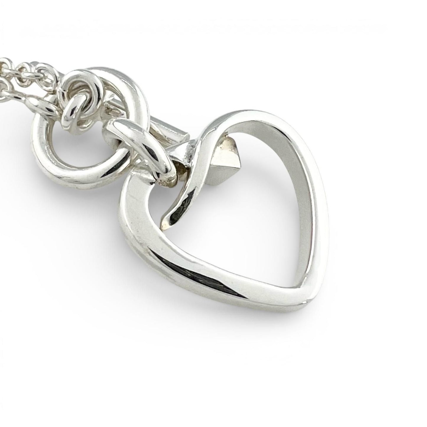 Hermes Cour de Forge Heart Necklace Pendant Silver — view 4