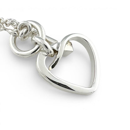 Hermes Cour de Forge Heart Necklace Pendant Silver — view 4