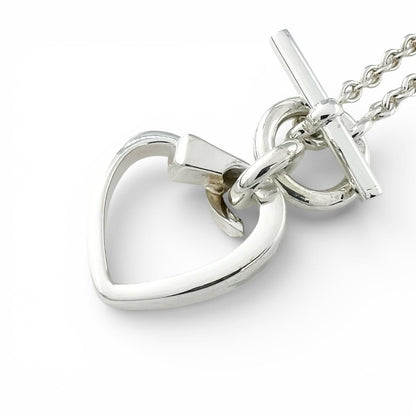 Hermes Cour de Forge Heart Necklace Pendant Silver — view 3