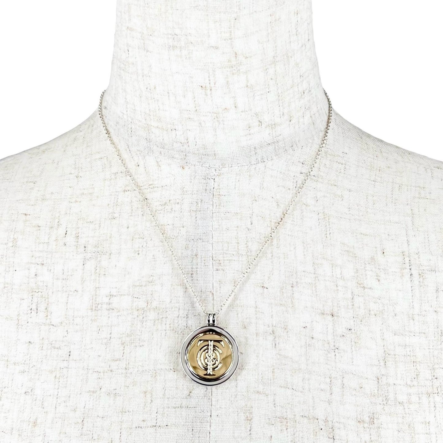 Tiffany & Co 925 750 T&c Coin Necklace Pendant Silver Gold — view 2