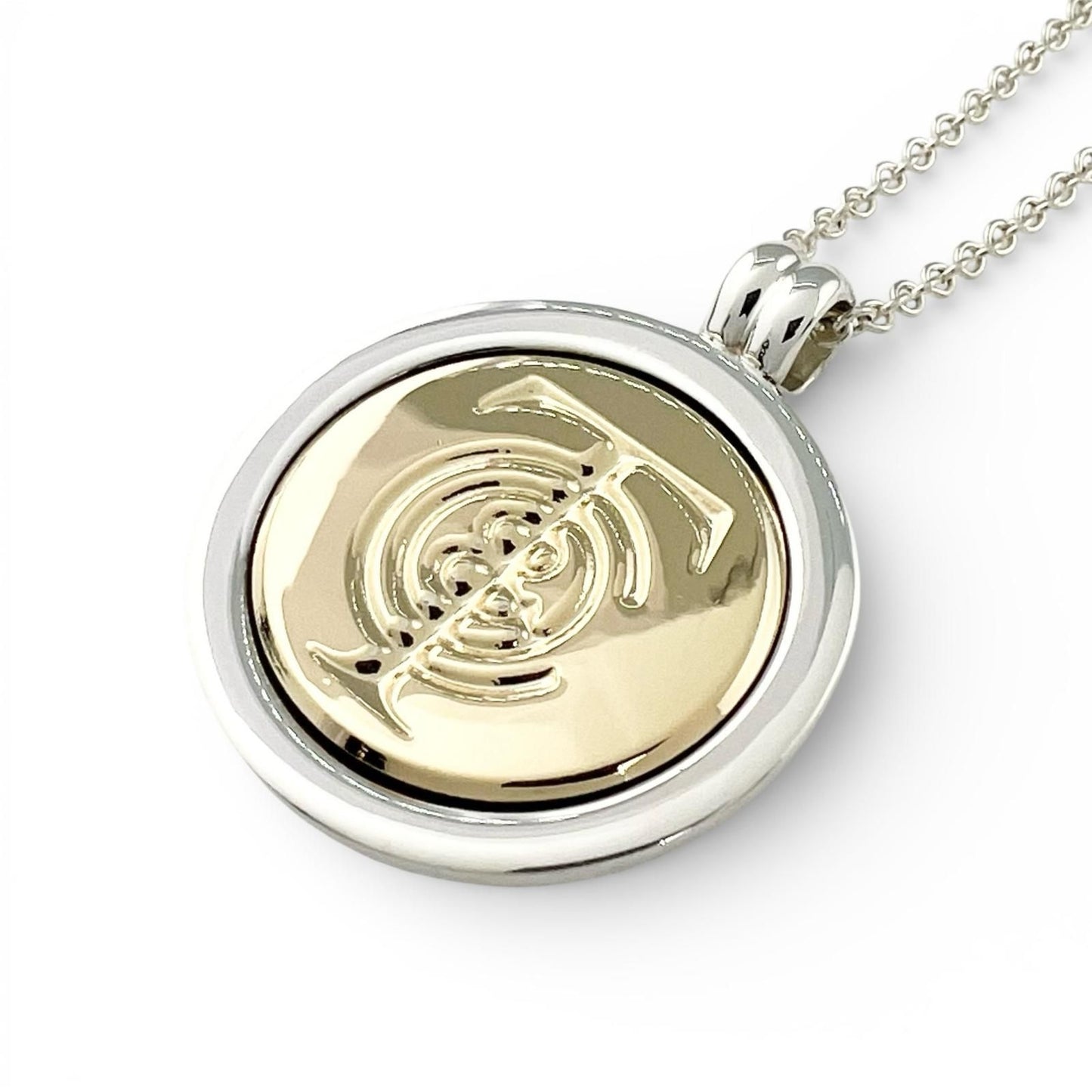 Tiffany & Co 925 750 T&c Coin Necklace Pendant Silver Gold — view 3