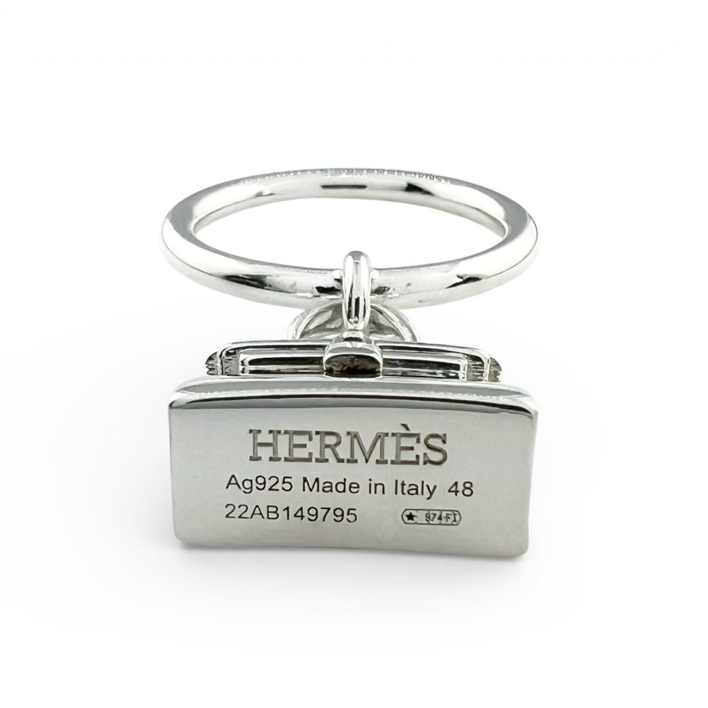 Hermes Kelly Amulet Ring Silver 48 Box Case