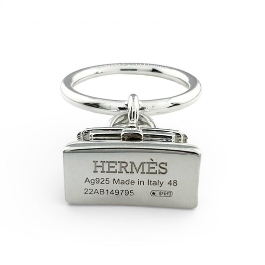 Hermes Kelly Amulet Ring Silver 48 Box Case