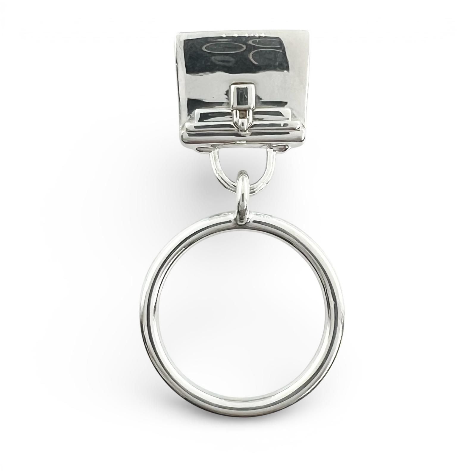 Hermes Kelly Amulet Ring Silver 48 Box Case — view 4