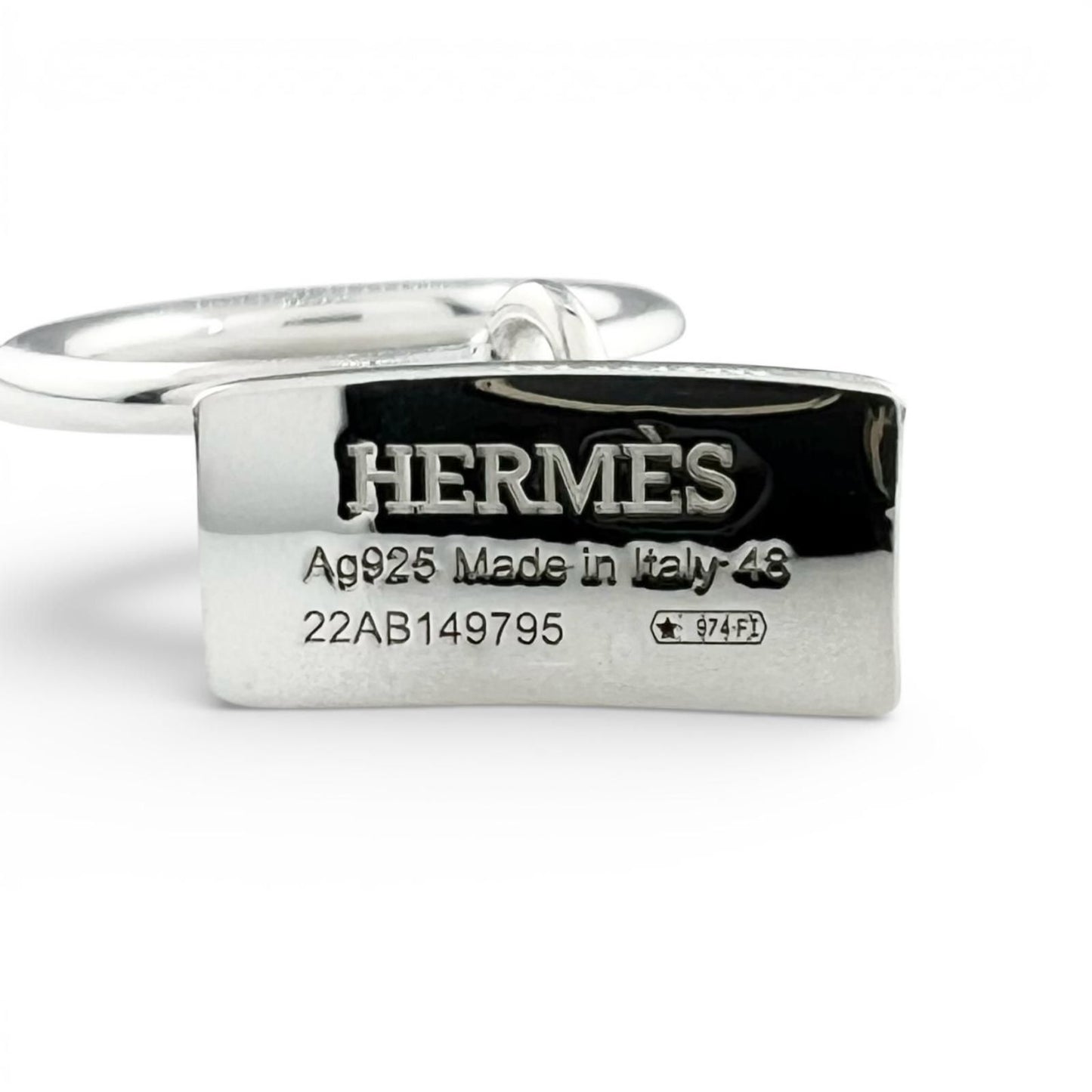 Hermes Kelly Amulet Ring Silver 48 Box Case — view 6