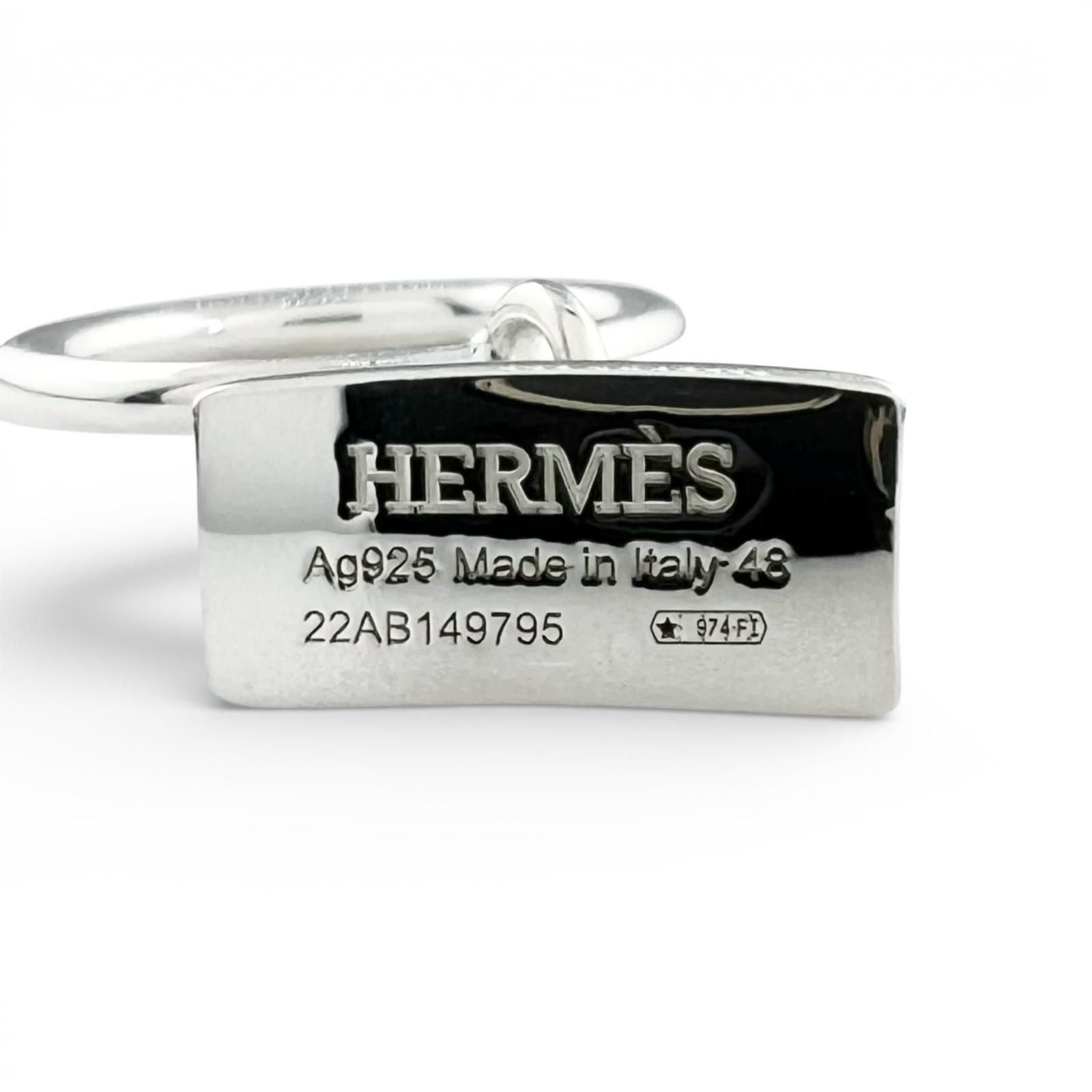 Hermes Kelly Amulet Ring Silver 48 Box Case — view 6