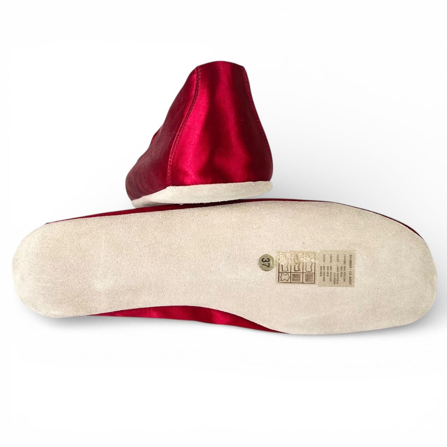 Prada Silk Blend Satin Flat Shoes le Monsieur Slip Ons Red — view 8