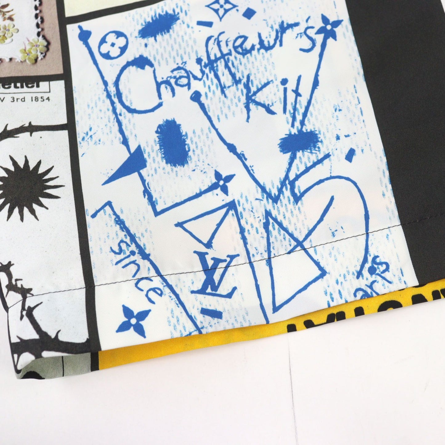 Louis Vuitton Silk 45% Logo Print LV Fanzine Pants Multicolor All Over Pattern — view 5