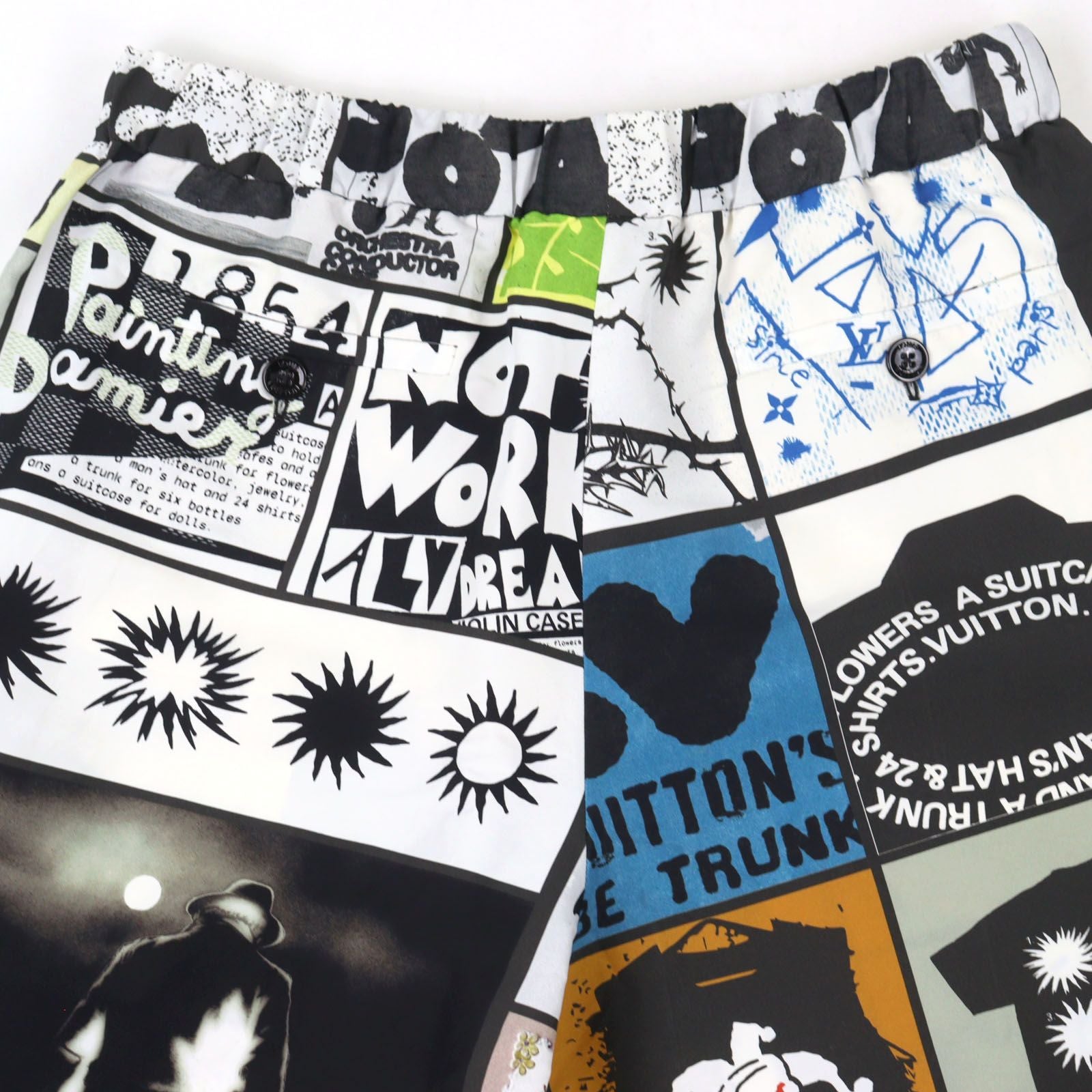 Louis Vuitton Silk 45% Logo Print LV Fanzine Pants Multicolor All Over Pattern — view 4