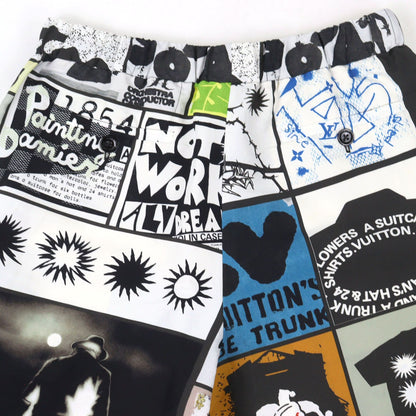 Louis Vuitton Silk 45% Logo Print LV Fanzine Pants Multicolor All Over Pattern — view 4