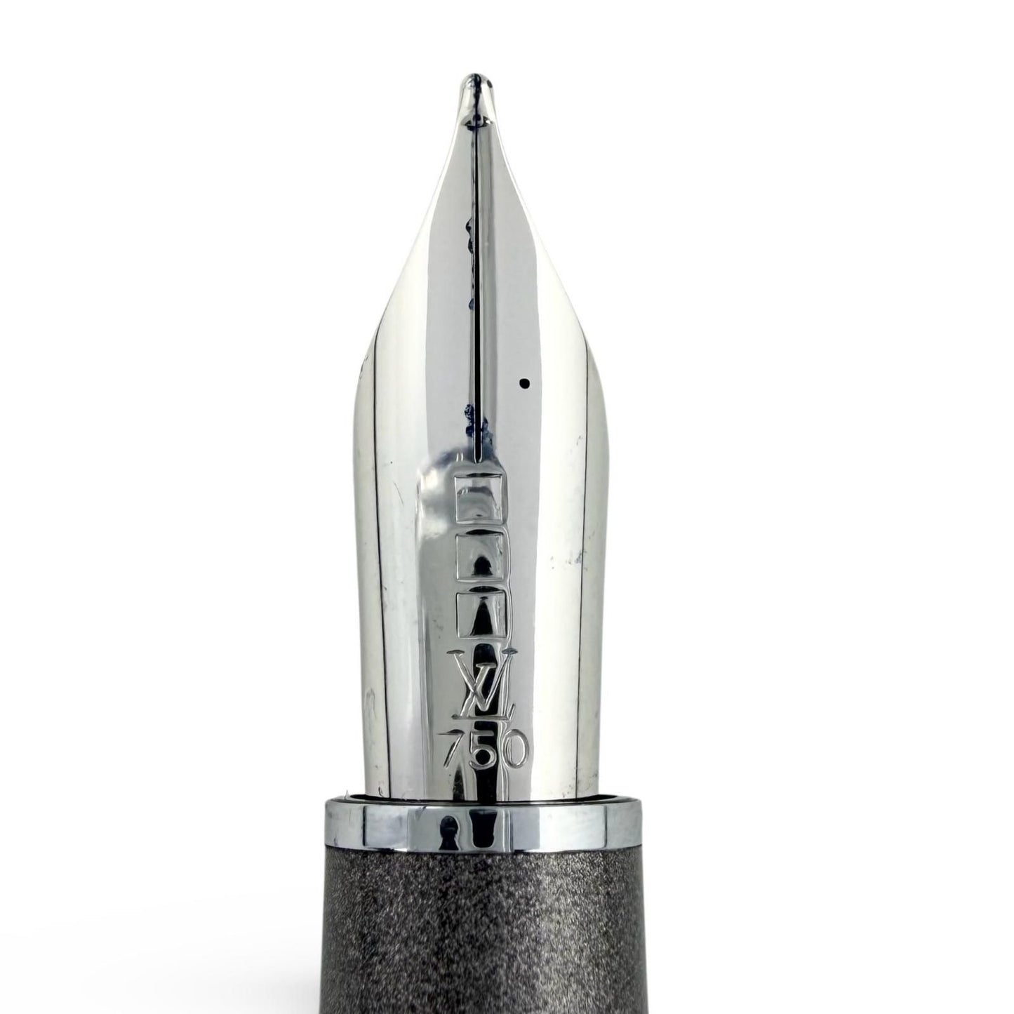 Louis Vuitton Jet Ligne NIB 18k M NIB Fountain Pen Metallic Gray Silver — view 4