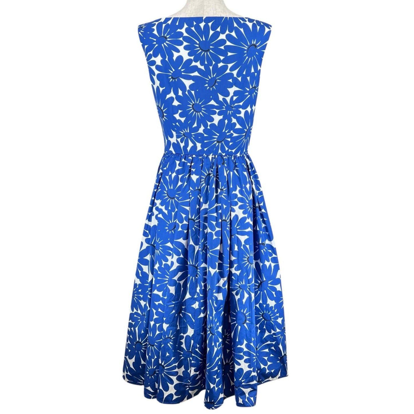 Prada Cotton 100% Floral Pattern Allover No Suri Dress Blue White 36 — view 2