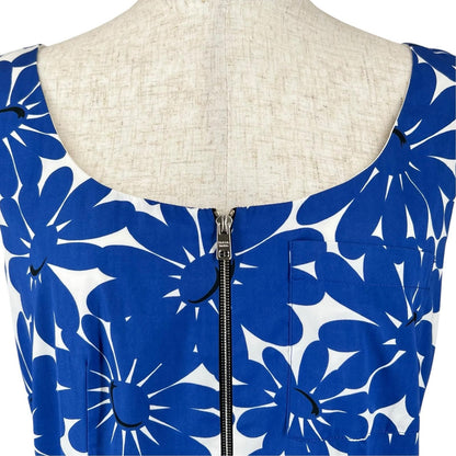 Prada Cotton 100% Floral Pattern Allover No Suri Dress Blue White 36 — view 3