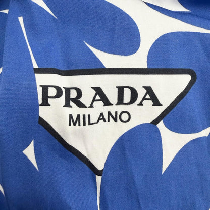 Prada Cotton 100% Floral Pattern Allover No Suri Dress Blue White 36 — view 6